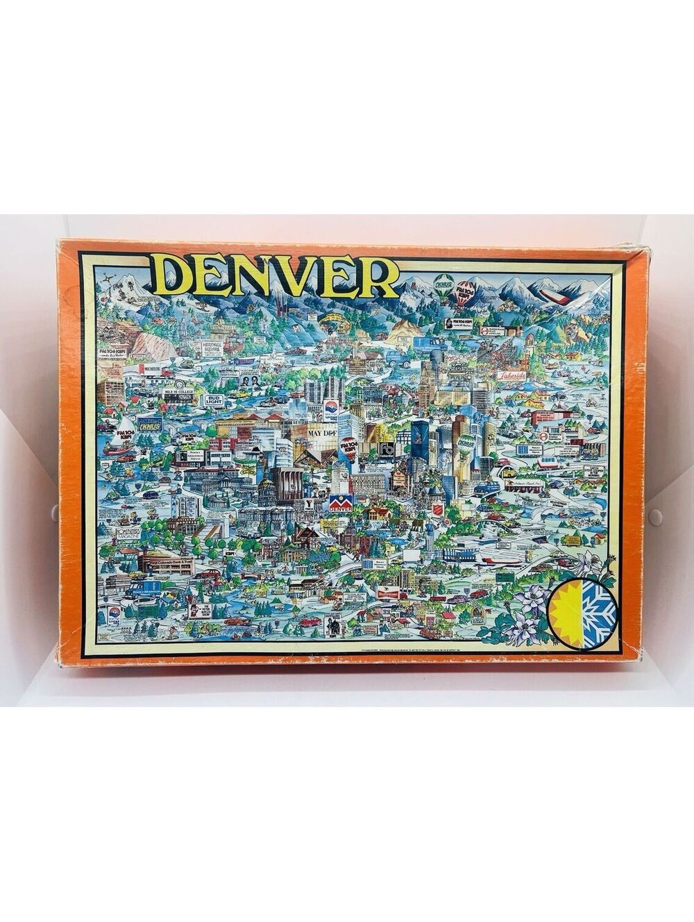 Denver Colorado Jigsaw Puzzle Buffalo Games Vtg 1980 mountain ski advertising